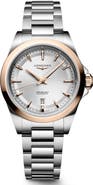 Longines Conquest 18K Rose Gold Bezel Automatic Bracelet Watch, 30mm