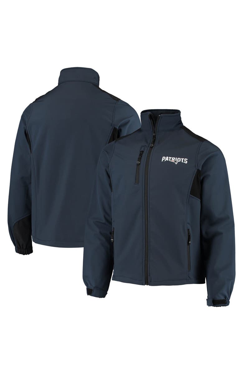DUNBROOKE Men's Dunbrooke Navy New England Patriots Circle Softshell Fleece Full-Zip Jacket, Main, color, Navy