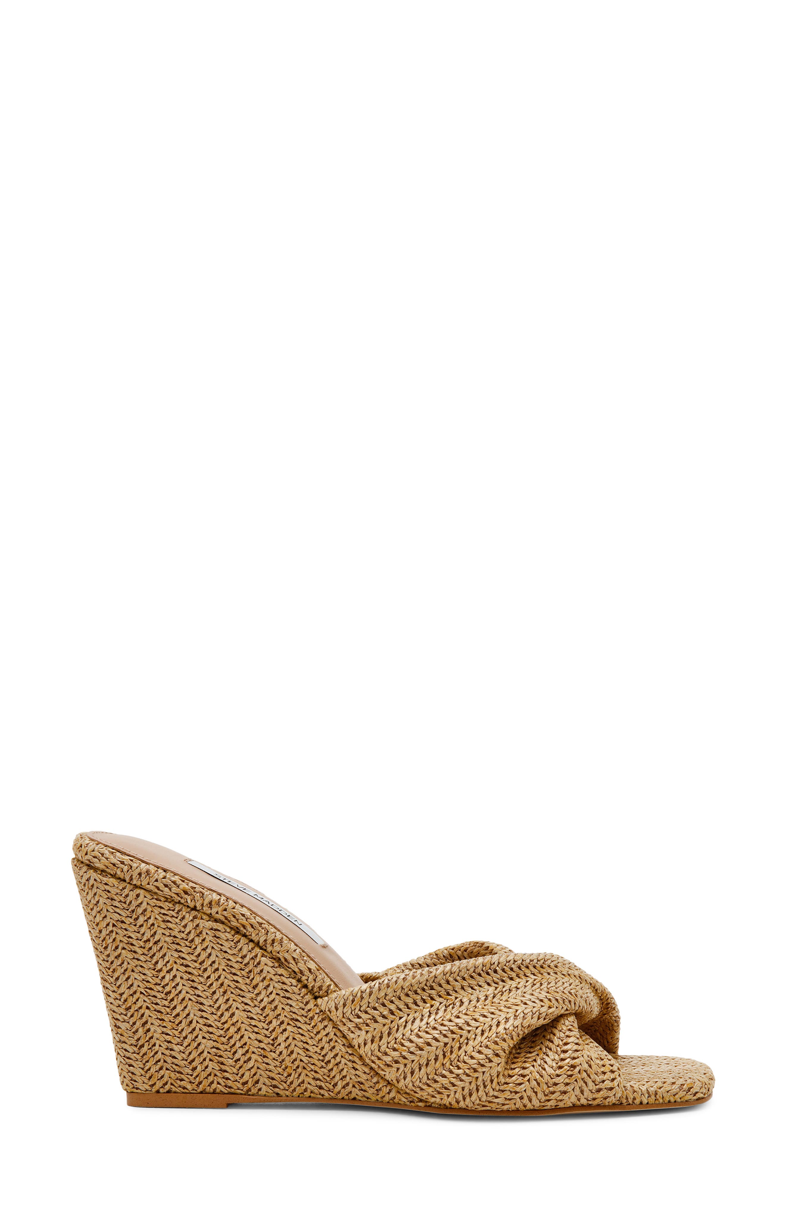 Steve Madden Laelia Wedge Slide Sandal, Alternate, color, Natural Raffia