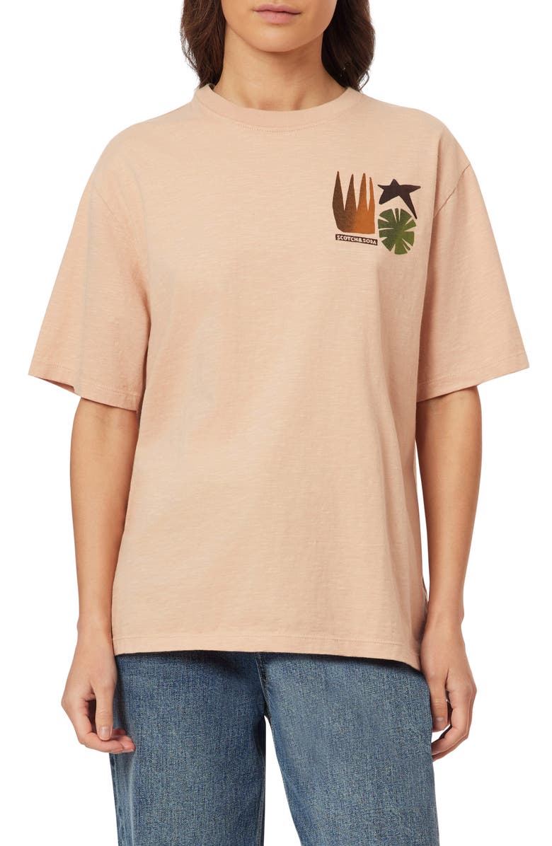 Scotch & Soda Modern Cotton Graphic T-Shirt, Main, color, Rose Dust