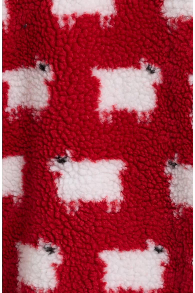 Sheep High-Pile Fleece Full Zip Sweatshirt, Alternate, color, RED