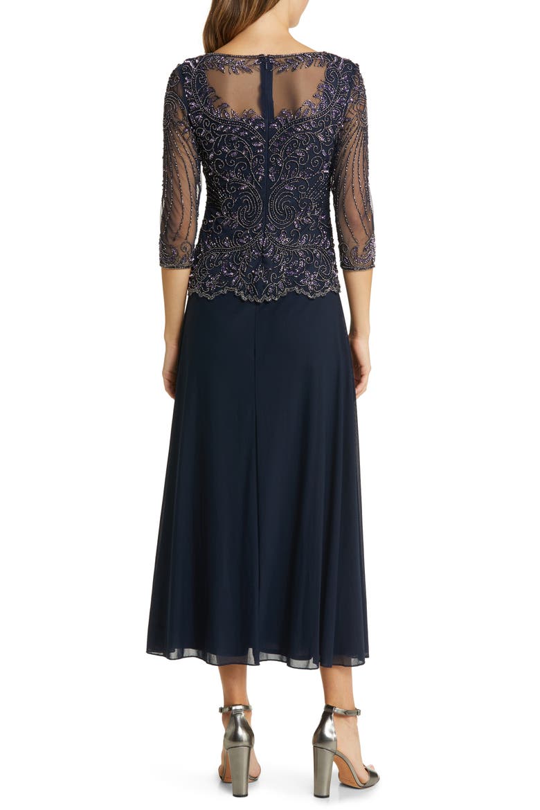 Beaded Cocktail Dress, Alternate, color, NAVY 410