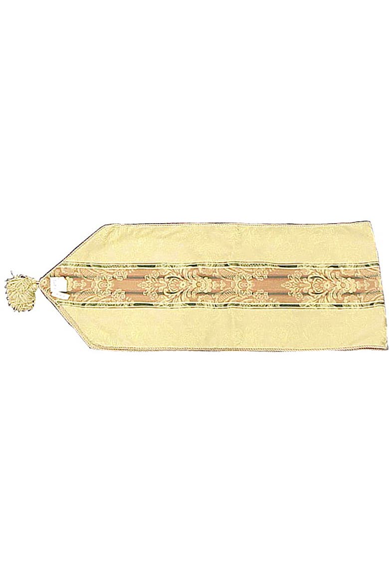 Green Jacquard Table Runner 14" x 68", Main, color, Gold