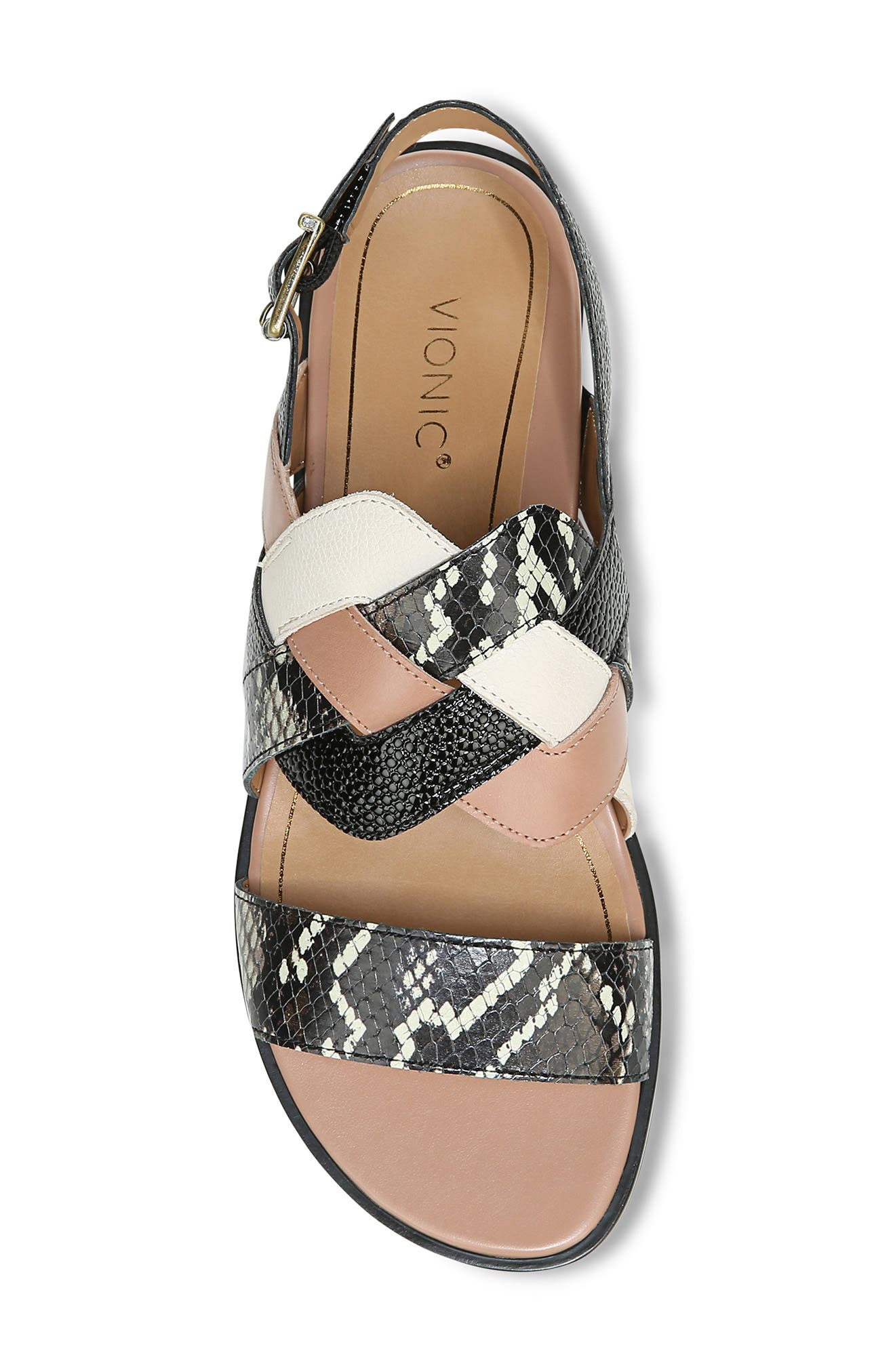 Vionic Kendra Strappy Snake Embossed Sandal, Alternate, color, 