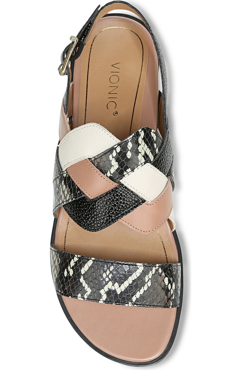 Vionic Kendra Strappy Snake Embossed Sandal, Alternate, color,