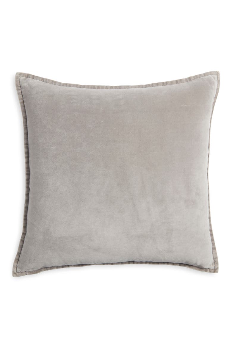 Velveteen Accent Pillow, Alternate, color, GREY OPAL