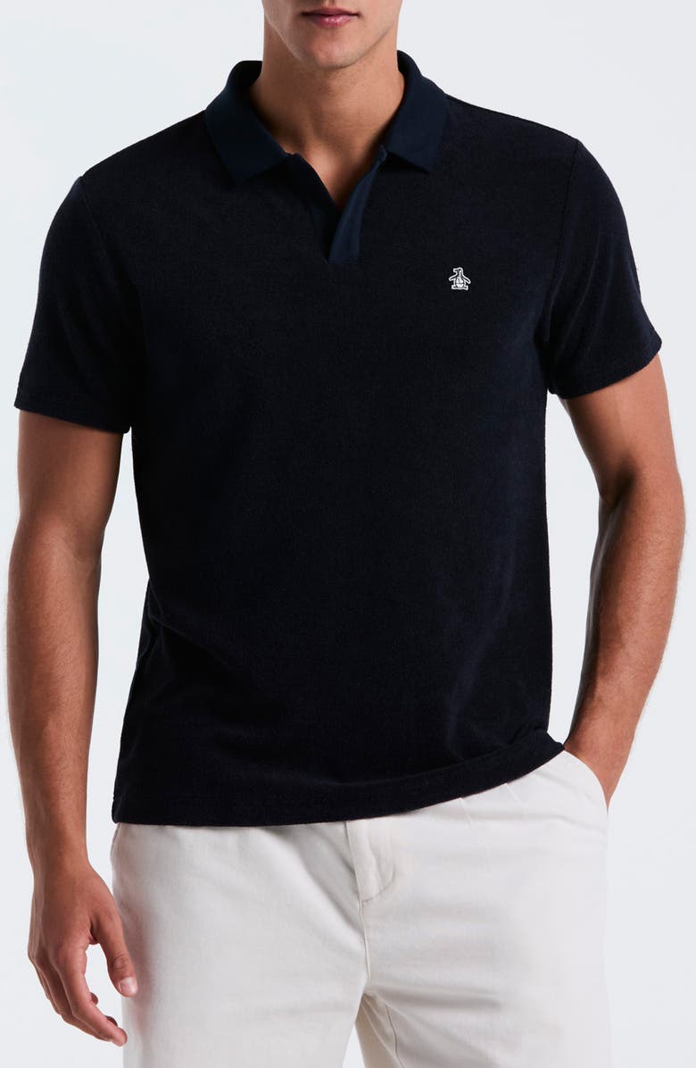 Original Penguin Johnny Collar Terry Cloth Polo, Main, color, Dark Sapphire