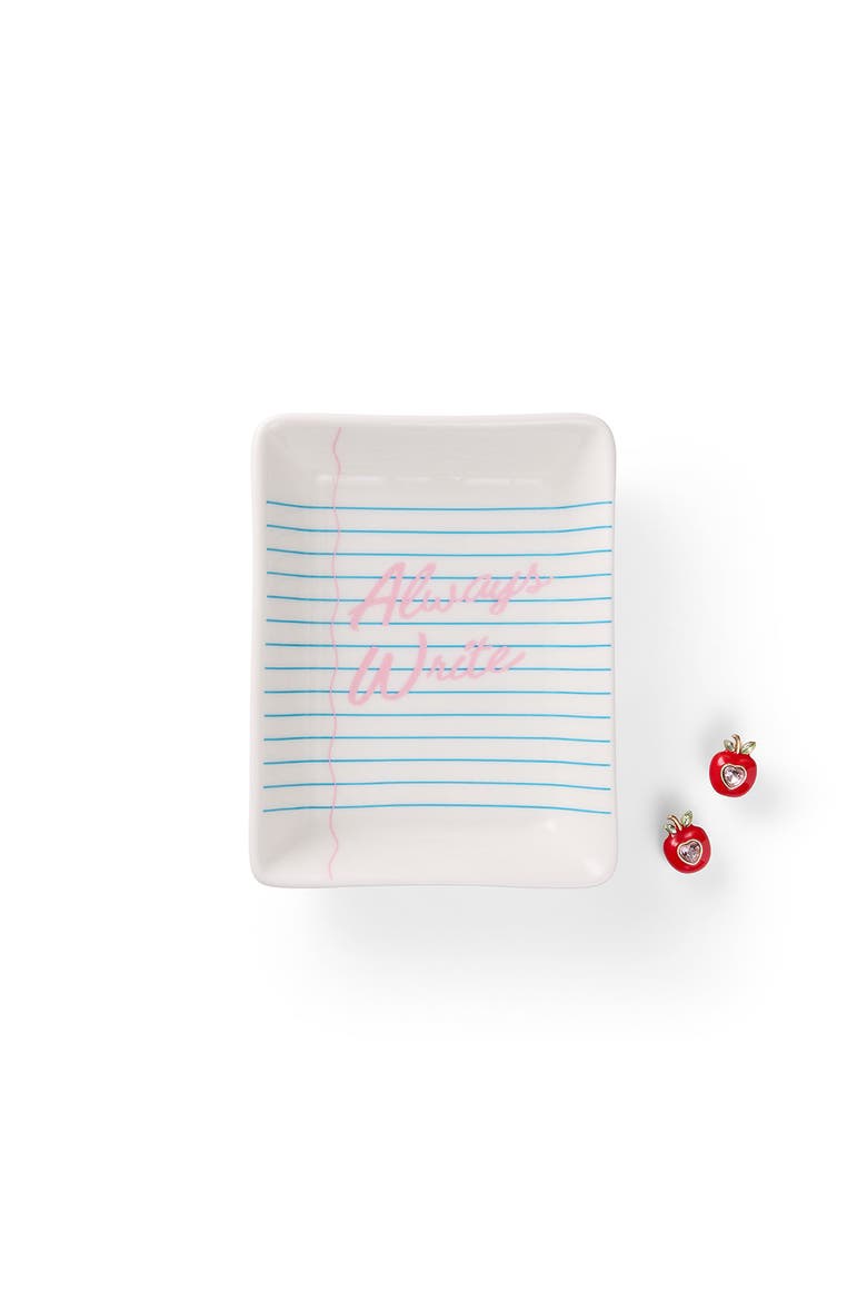 Always Write Teacher Trinket Tray and Apple Earring Set, Main, color, Multicolor