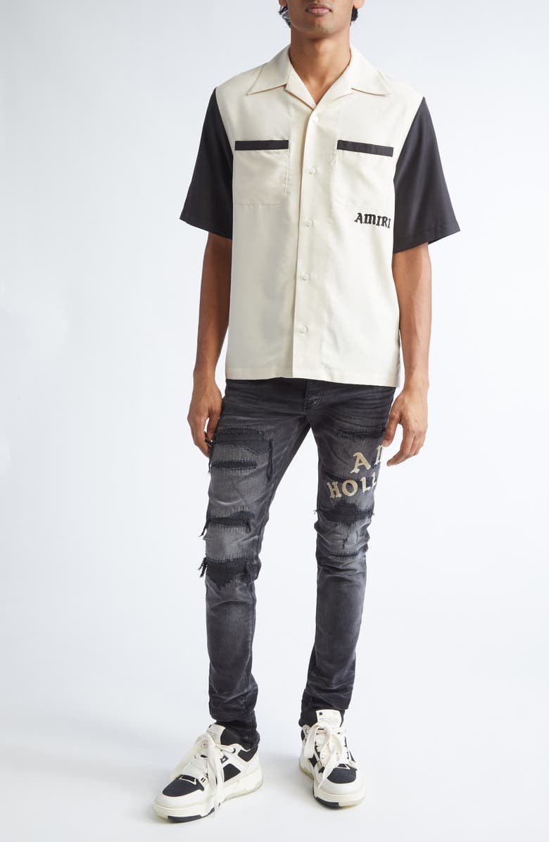 AMIRI Try It Bowling Shirt, Alternate, color, Alabaster