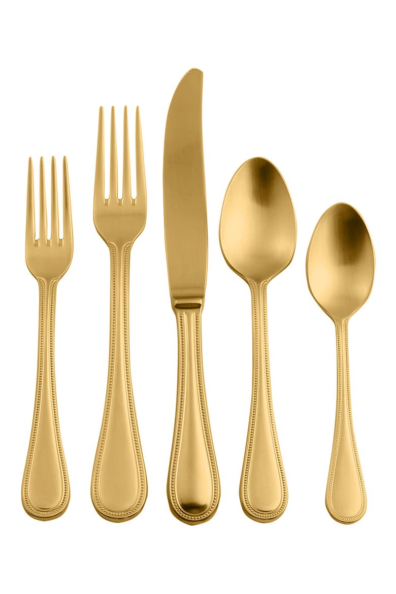 Perla Ice 5-Piece Place Setting, Main, color, GOLD