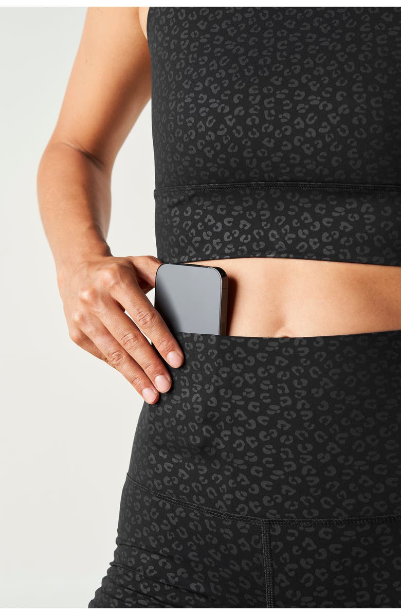 Elastique Athletics The Fierce Bra, Alternate, color, Black Cheetah Print