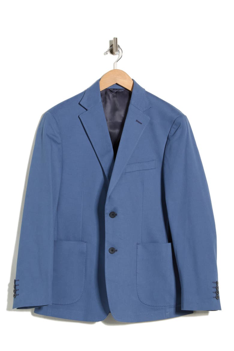 Two-Button Stretch Cotton Sport Coat, Alternate, color, BLUE