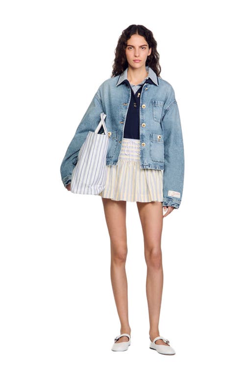 Sandro Denim Jacket In Blue Jean