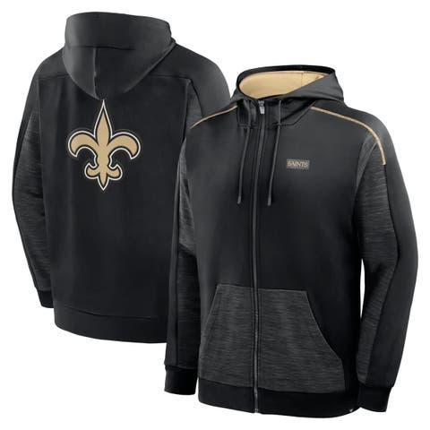 Men's Fanatics Black New Orleans Saints Checkdown Pass Full-Zip Hoodie