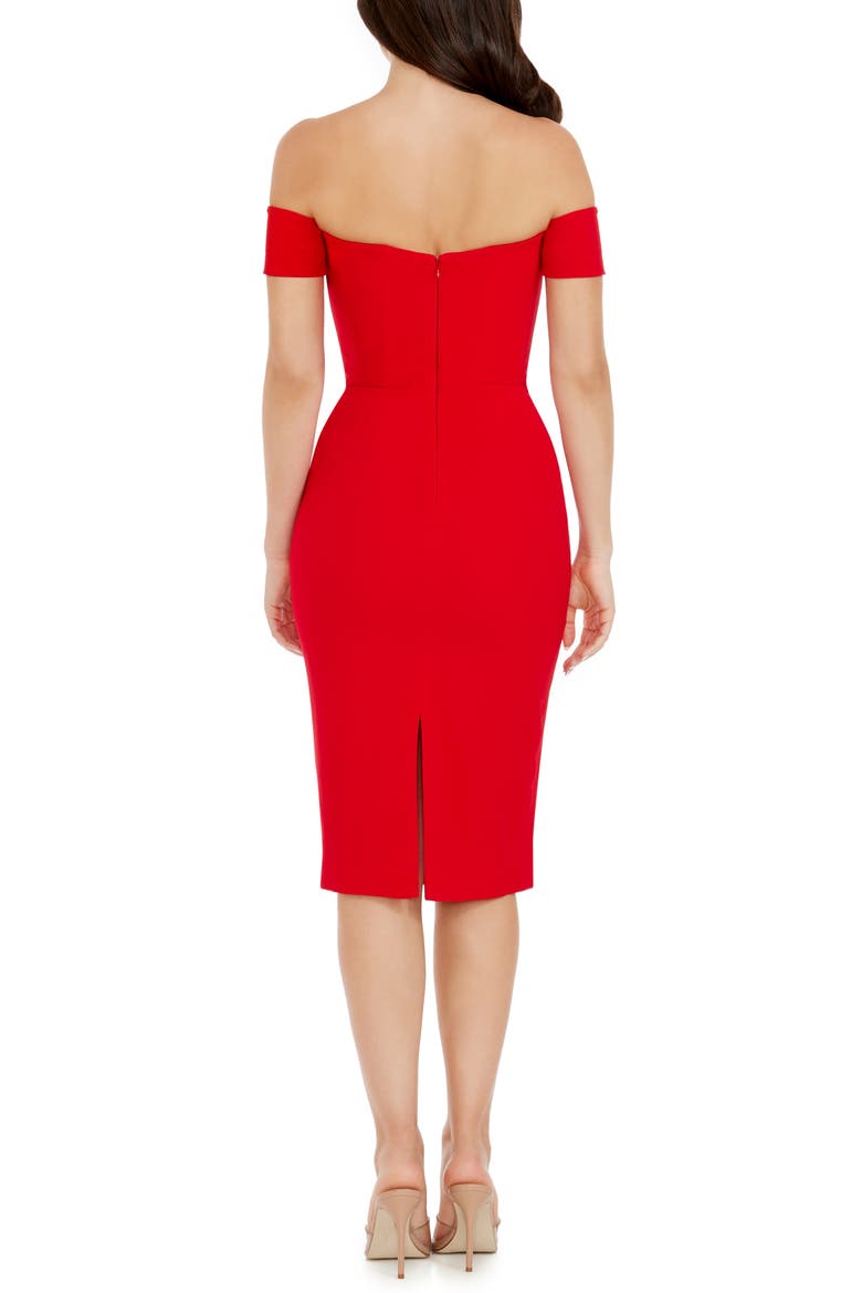 Bailey Off the Shoulder Body-Con Dress, Alternate, color, ROUGE