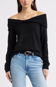 Open Edit Twisted Collar Sweater