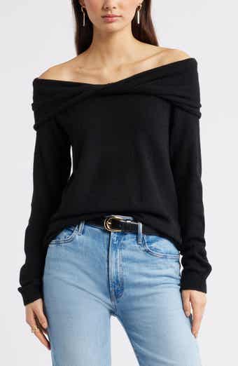 Open Edit Twisted Collar Sweater