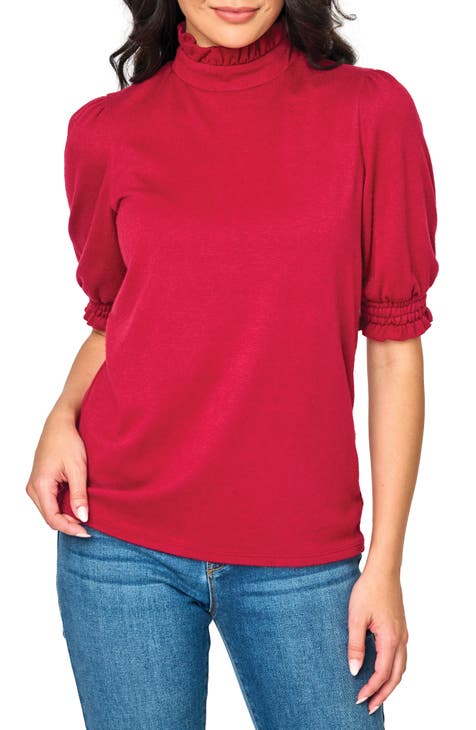 Urban Classics T-Shirt Donna A Maniche Lunghe Con Collo Alto E Maniche Gonfie