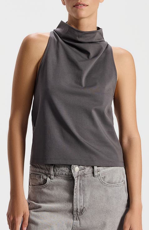 Yam High-Neck Sleeveless Top