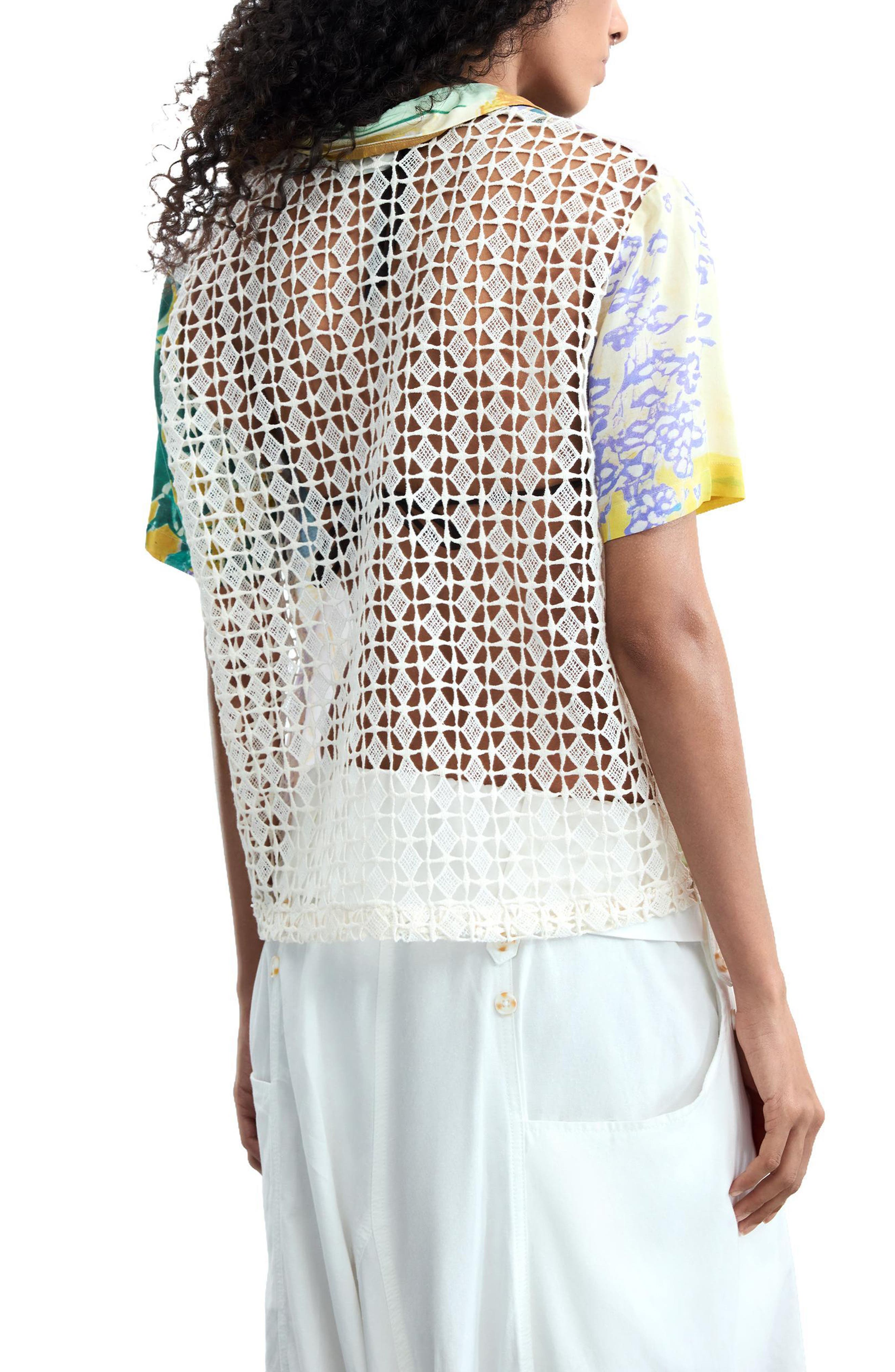 Knit Back Button-Up Shirt - image 2