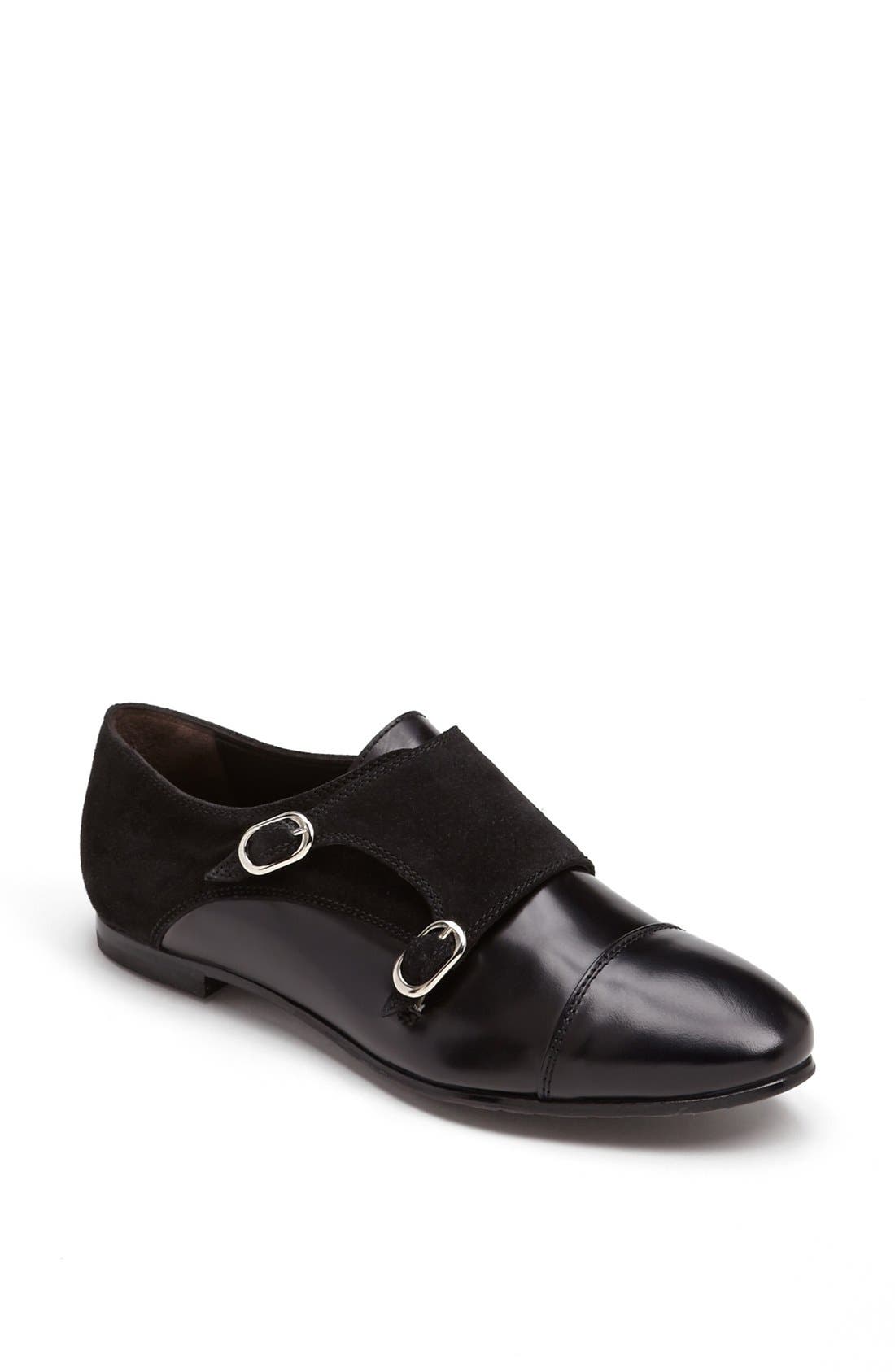 Attilio Giusti Leombruni Double Monk Strap Loafer, Main, color, BLACK