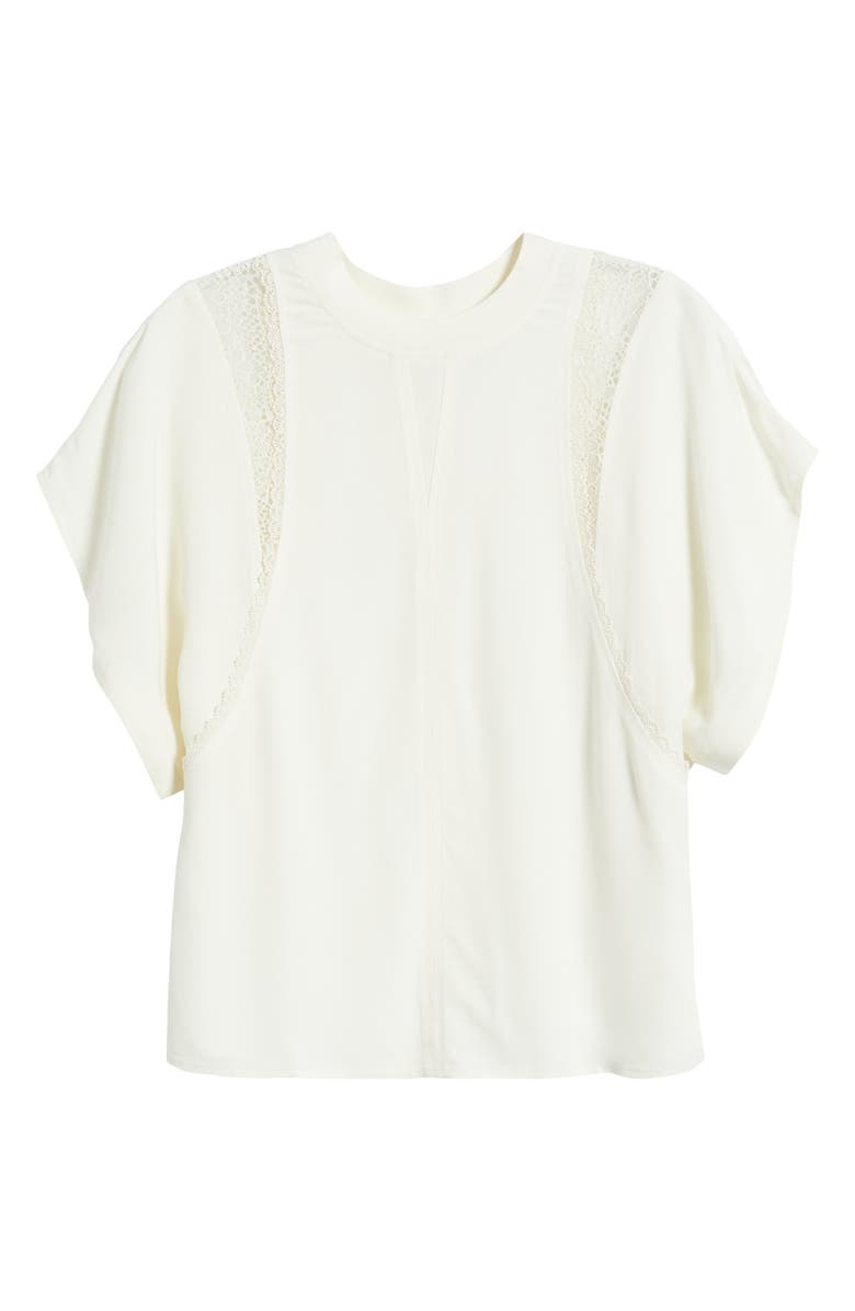Reiss Harlowe Lace Inset Top, Alternate, color, Cream