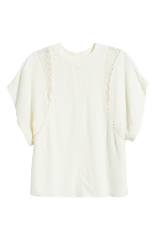 Reiss Harlowe Lace Insert T-shirt In White