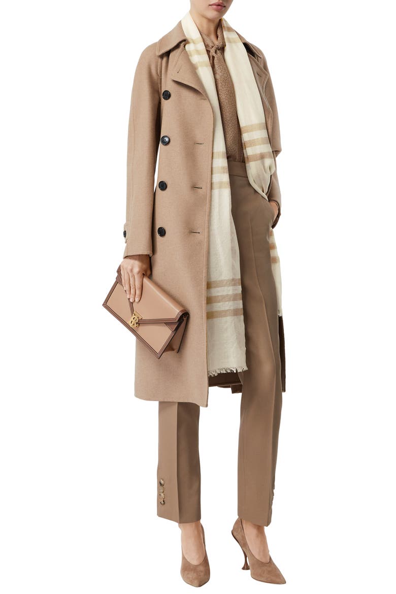 Check Wool & Silk Scarf, Alternate, color, WHITE/ ALABASTER