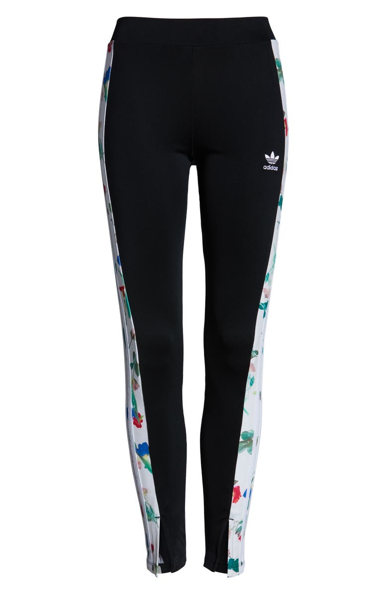adidas Originals Floral Tights, Alternate, color, 