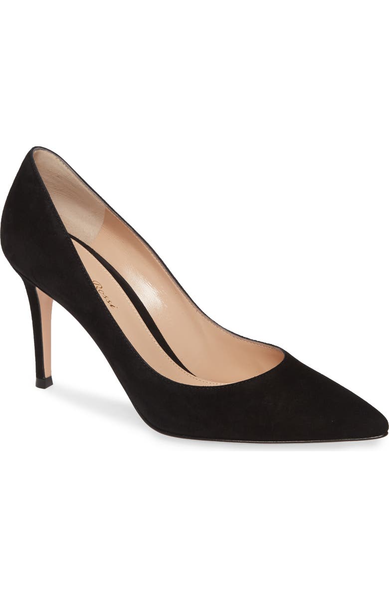 Gianvito Rossi Pointed Toe Pump, Main, color, Black