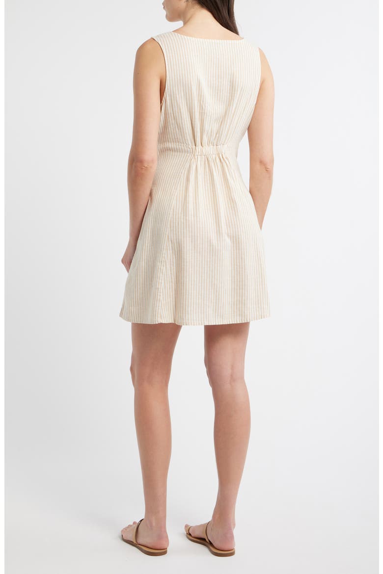 Camila Stripe Sleeveless Hemp Blend Minidress, Alternate, color, TUSCAN STRIPE