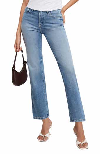 Good American Good Legs Soft-Tech High Waist Ankle Straight Leg Jeans