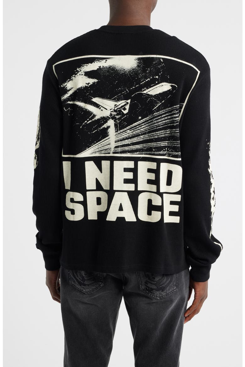 I Need Space Long Sleeve Cotton Knit Shirt, Alternate, color, BLACK