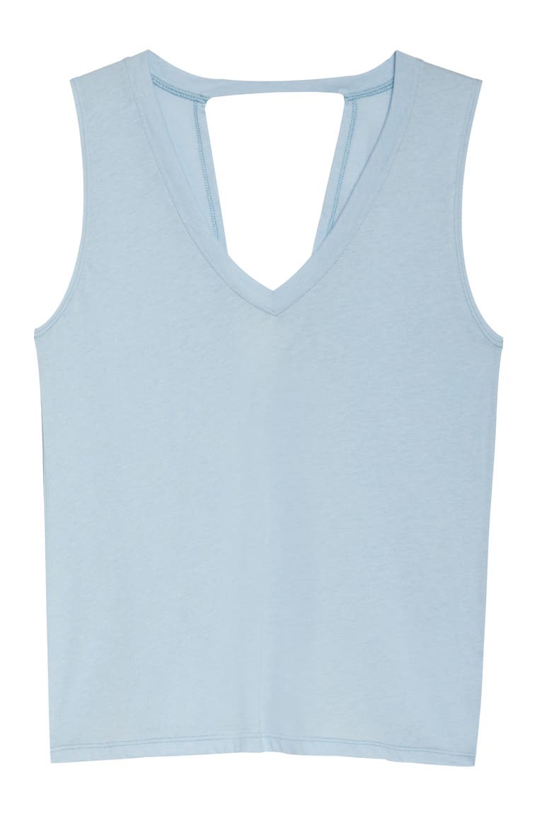 Boyfriend V-Neck Tank, Alternate, color, DESERT SKY HEATHER