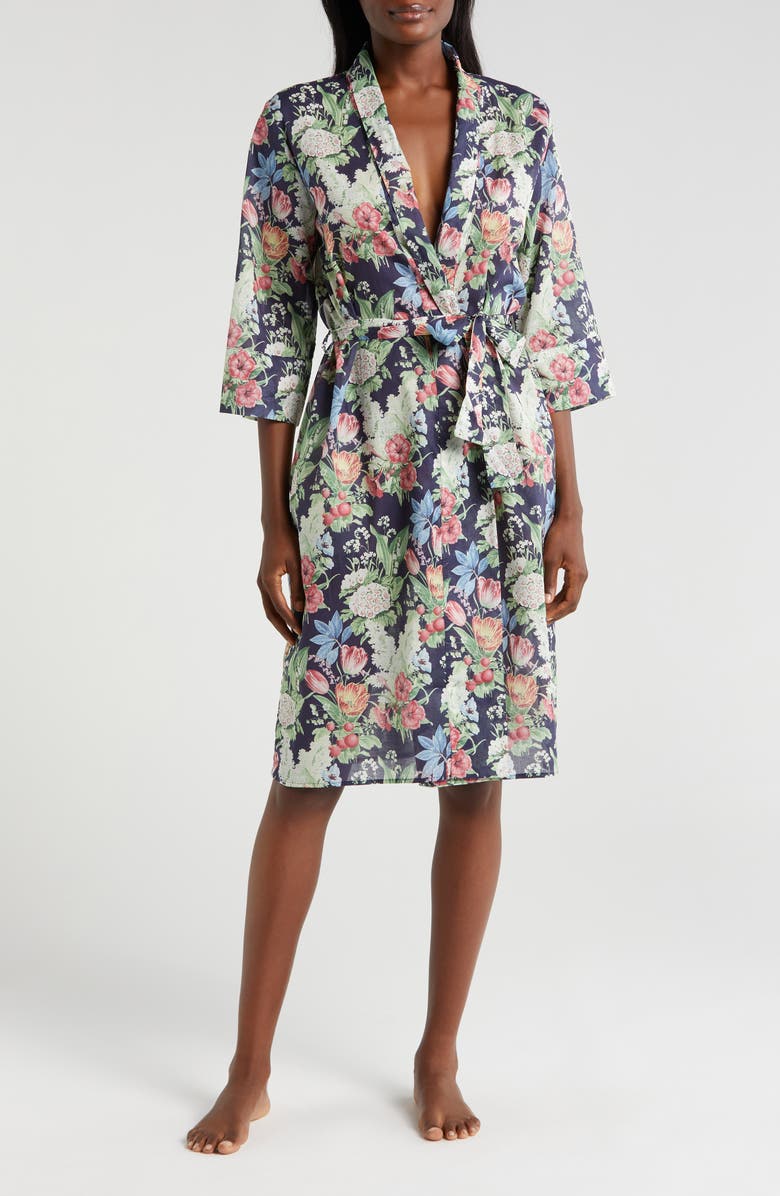 Papinelle Clara Floral Cotton Robe, Main, color, 