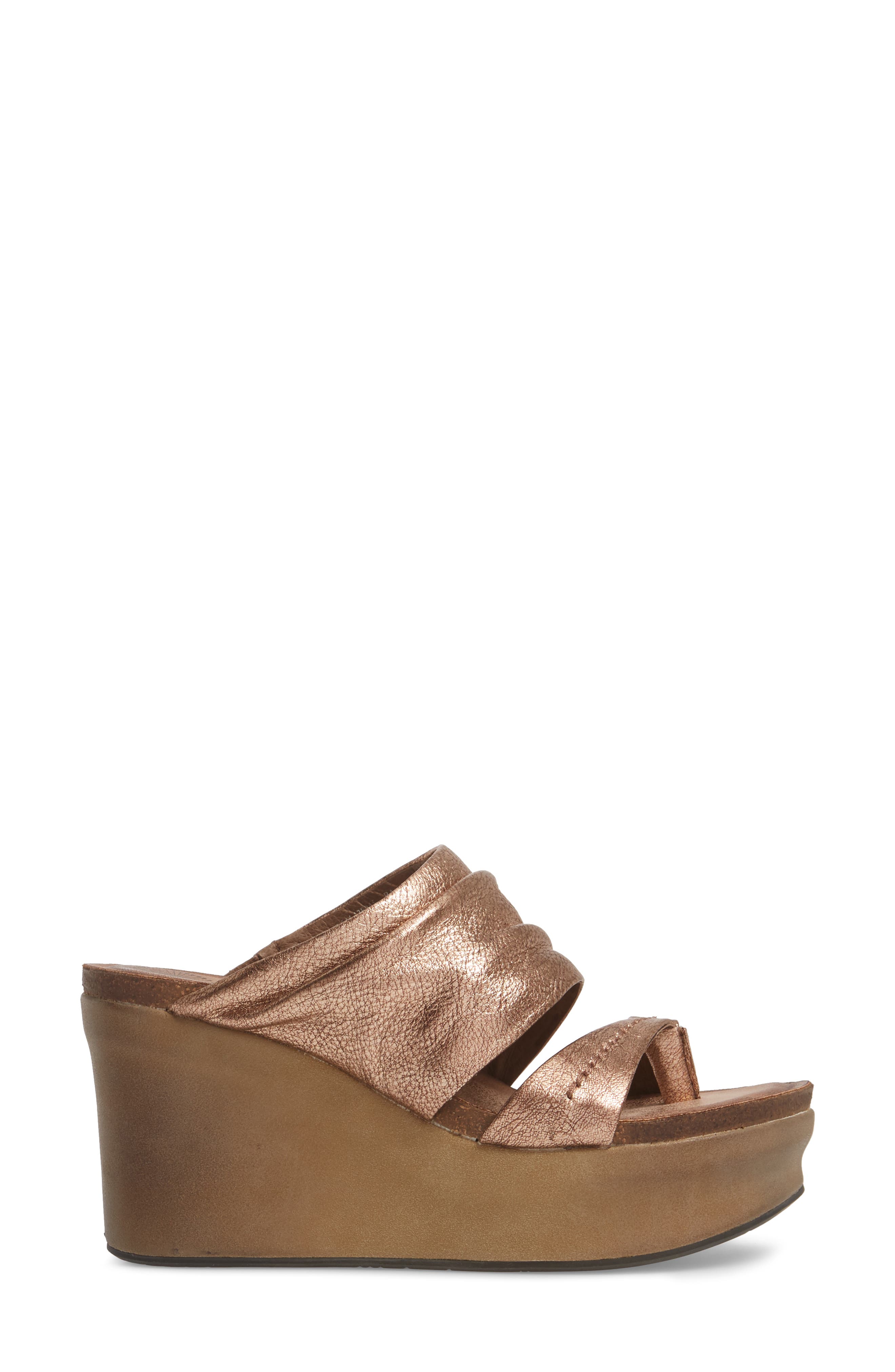 Tailgate Platform Wedge Mule, Alternate, color, COPPER LEATHER