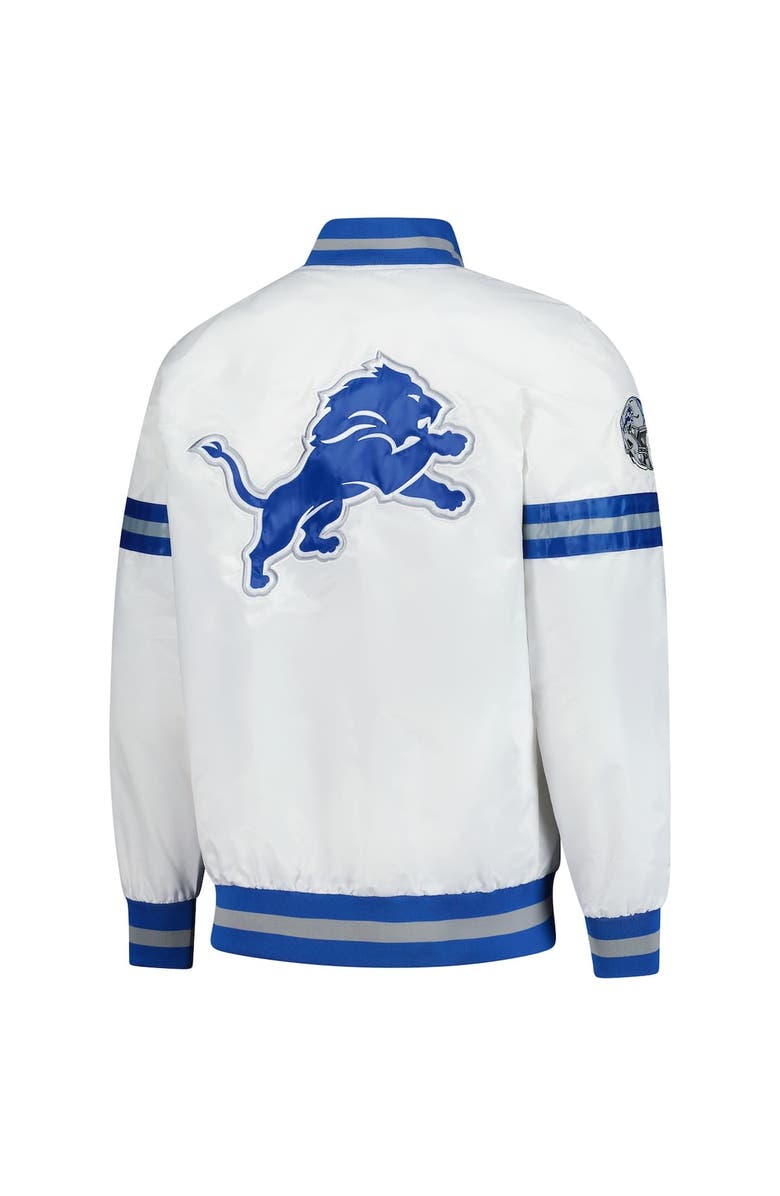 STARTER Men's Starter White Detroit Lions Scout Full-Snap Varsity Jacket, Alternate, color,