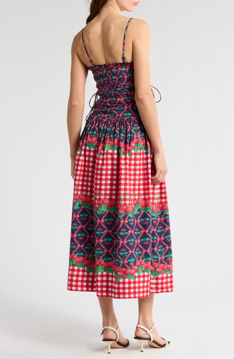 Damson Madder Kelia Cherry Pie Cotton Sundress, Alternate, color, Navy/ Red