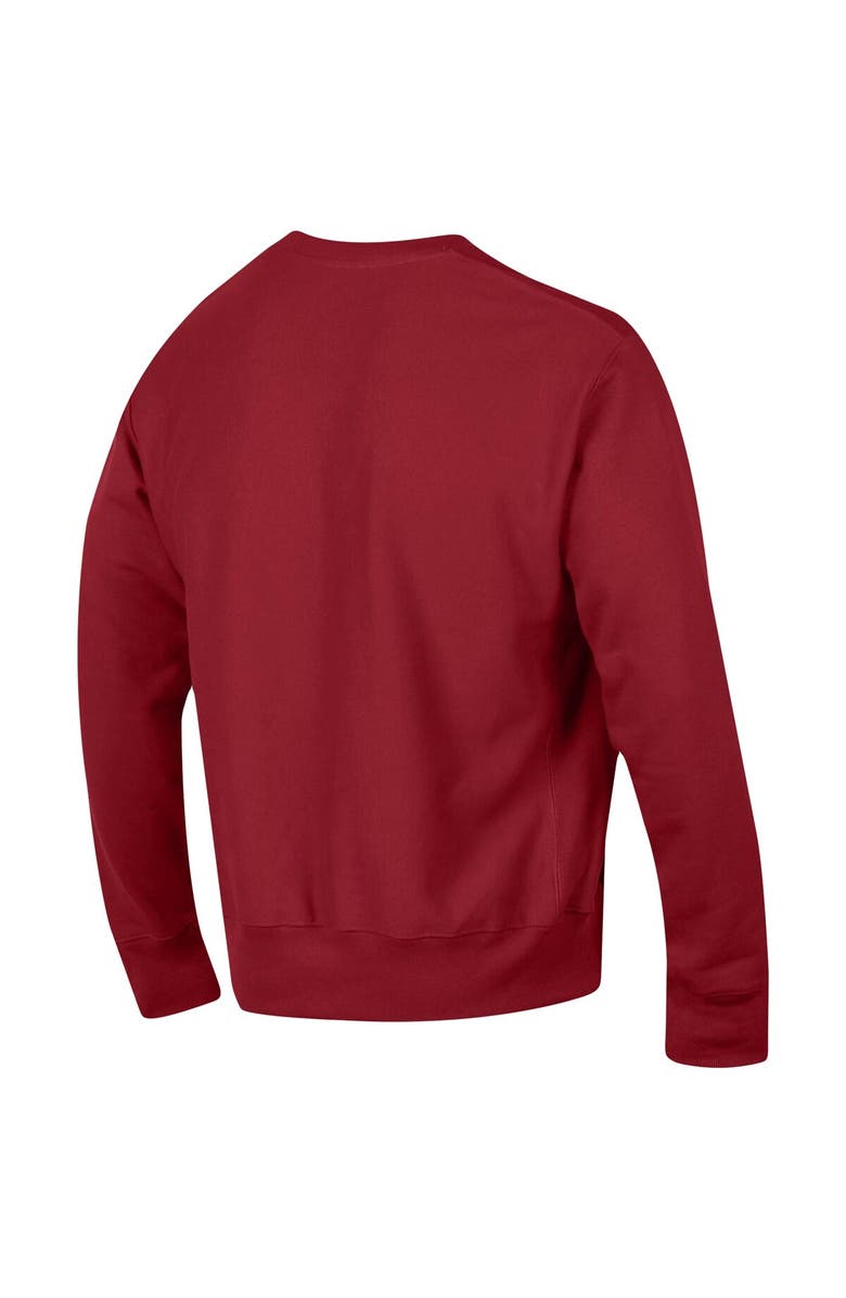 Champion Men's Champion Crimson Harvard Crimson Arch Reverse Weave Pullover Sweatshirt, Alternate, color,