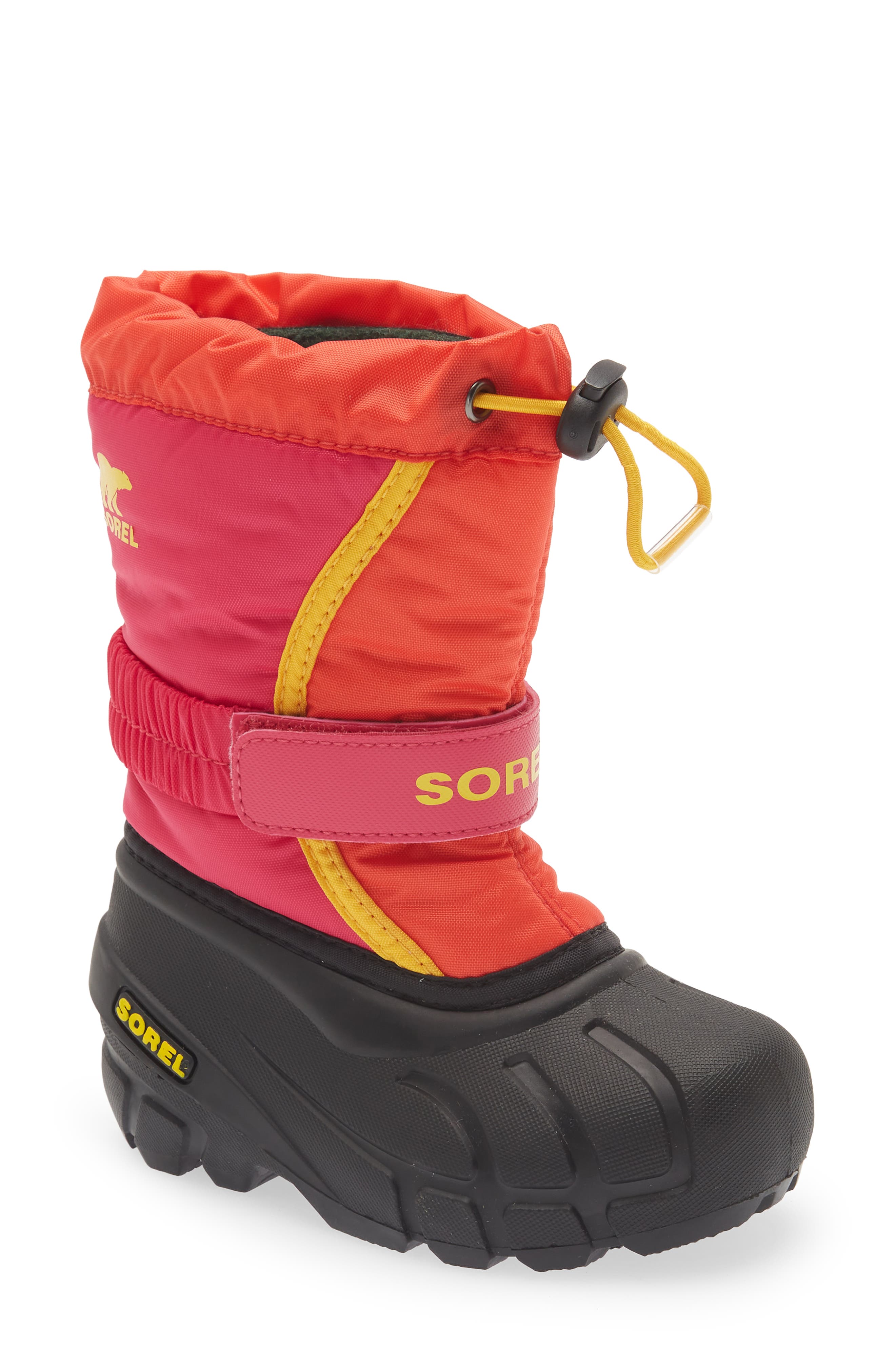Kids' Flurry Weather Resistant Snow Boot, Main, color, POPPY RED/ CACTUS PINK