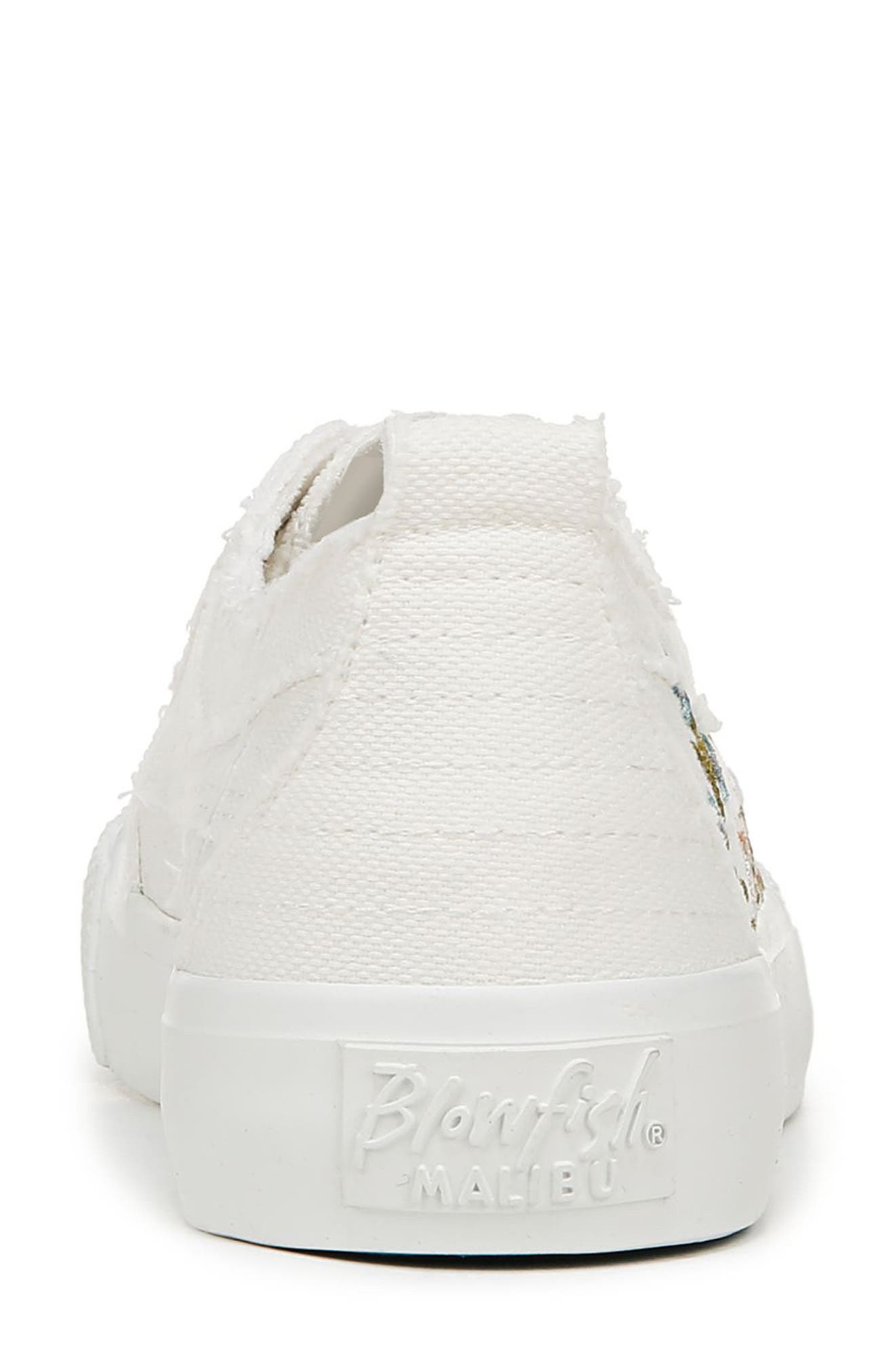 Blowfish Malibu Vivid Floral Embroidered Sneaker, Alternate, color, White Canvas