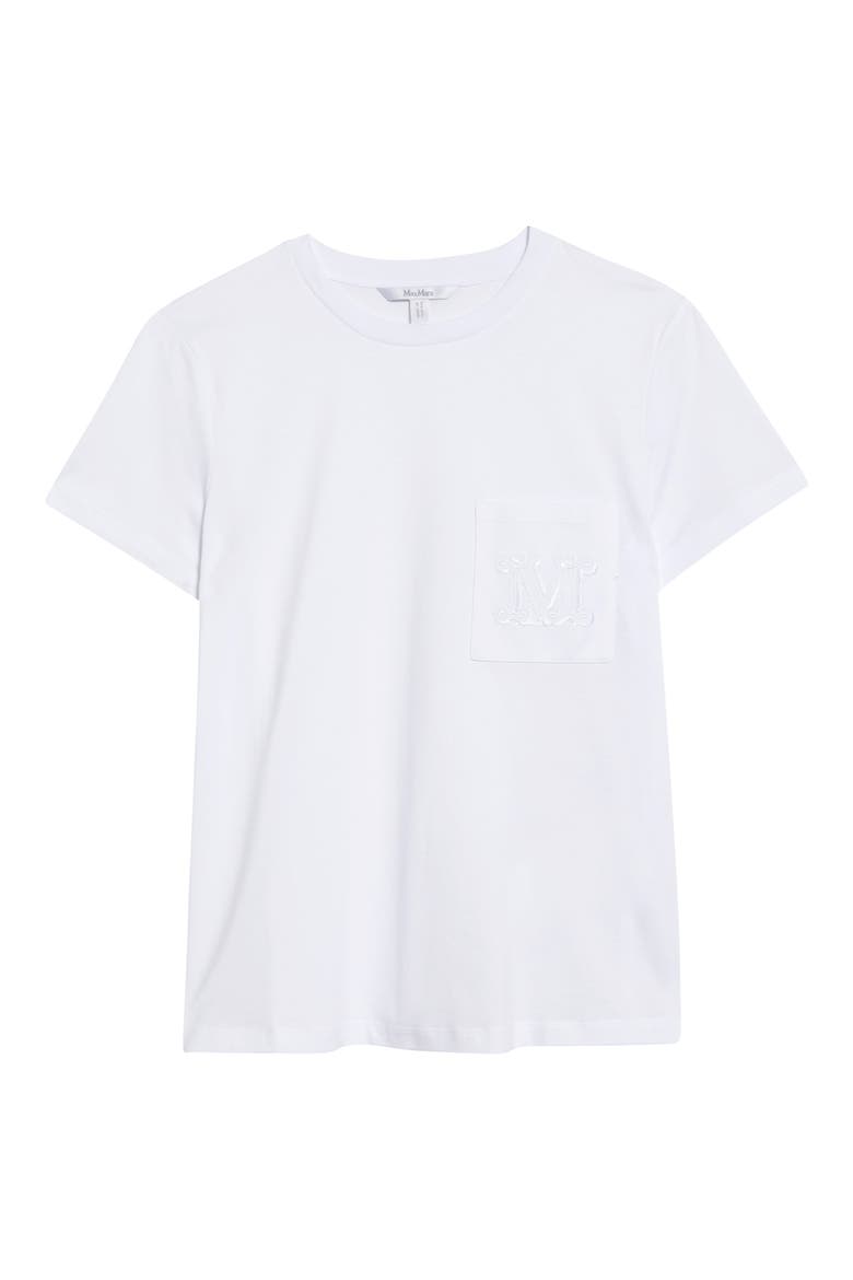 Papaia Logo Embroidered Cotton T-Shirt, Alternate, color, OPTICAL WHITE