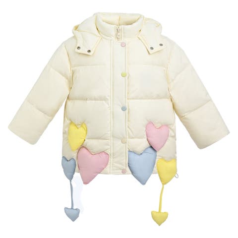 Heart Charm Puffer Jacket (Toddler & Little Kid)