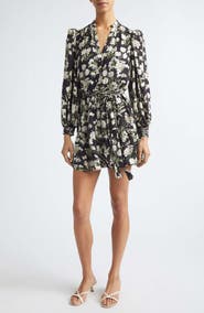 Alice + Olivia Antonette Floral Print Long Sleeve Minidress