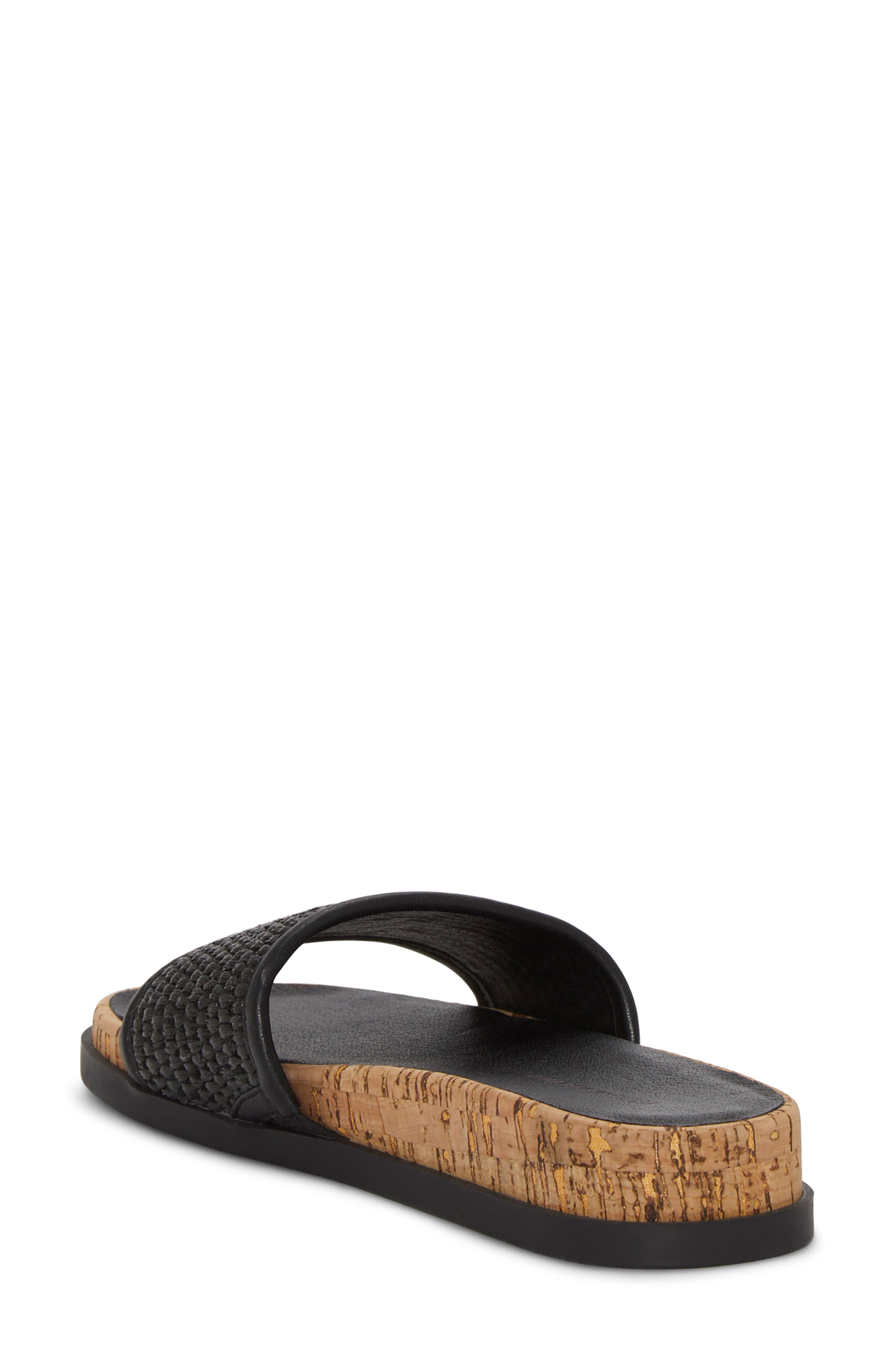 Lucky Brand Dylina Slide Sandal, Alternate, color, Black Raffia Pu