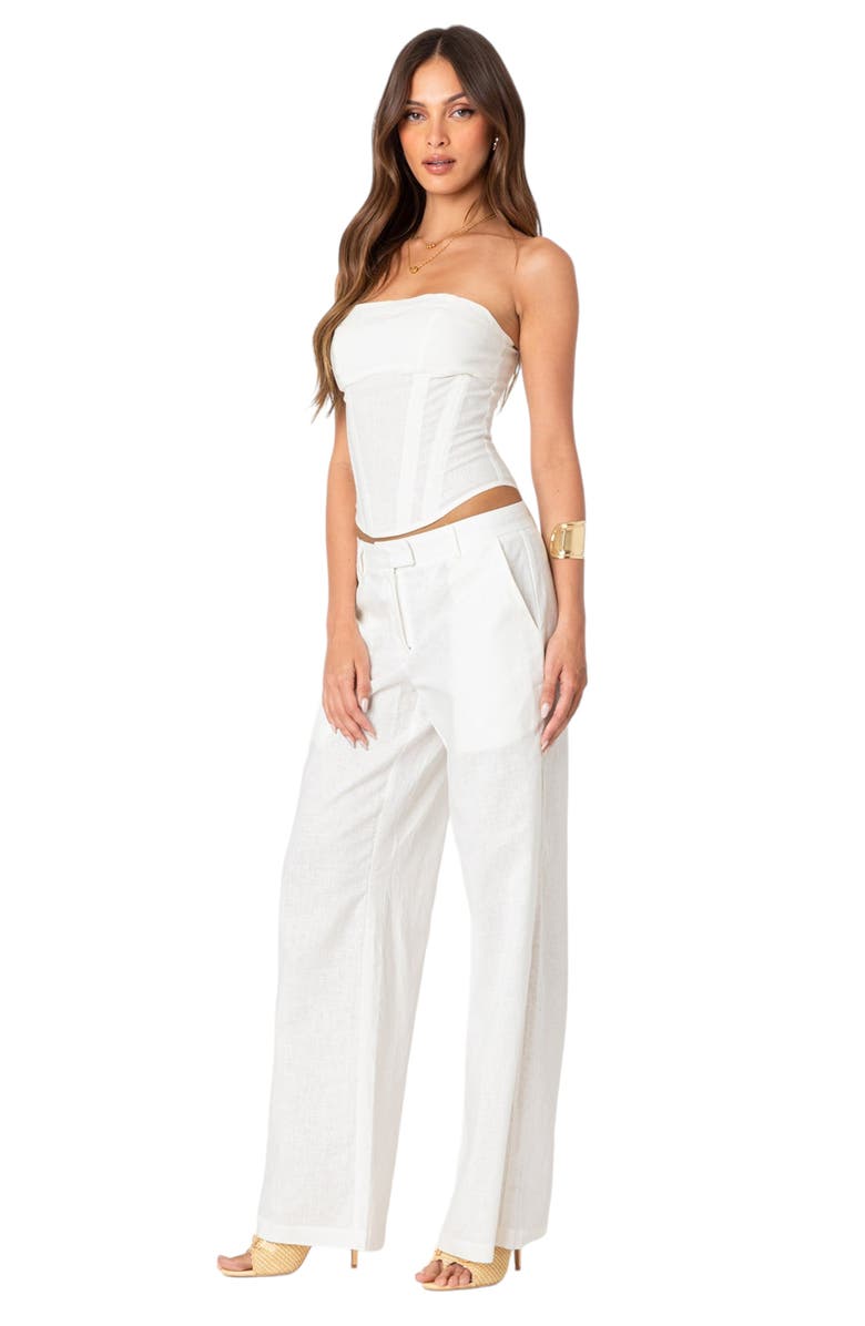 EDIKTED Arya Corset Top, Alternate, color, Cream