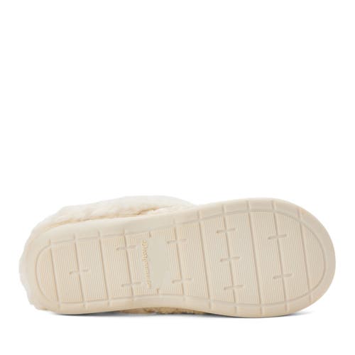 Dearfoams Womens Claire Cable Knit Chenille Clog House Slipper In White