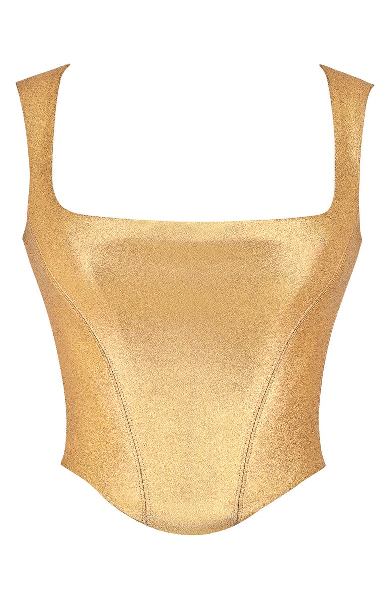 HOUSE OF CB Karia Foil Corset Top, Alternate, color, 