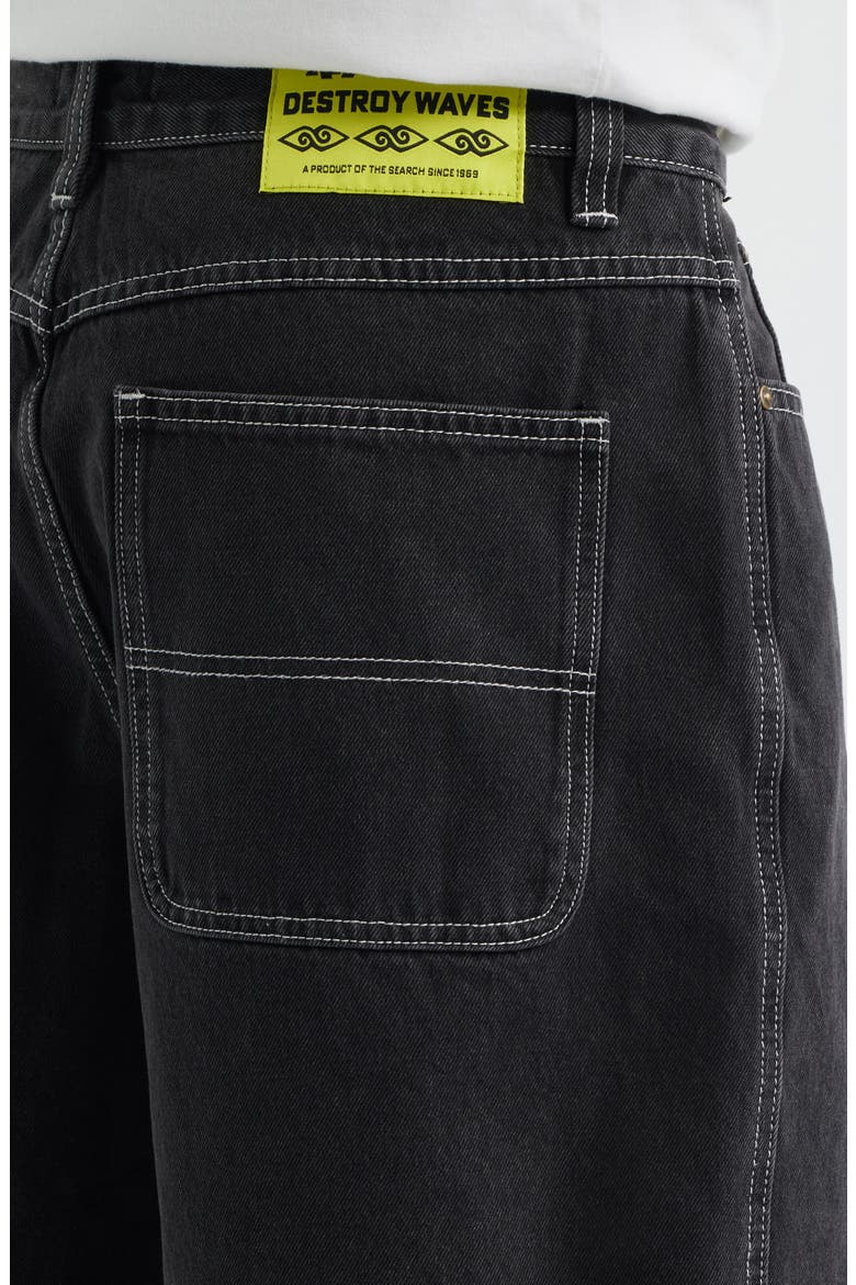 Liquid Trips Denim Shorts, Alternate, color, WASHED BLACK