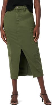 Hudson Jeans Reconstructed Denim Midi Skirt